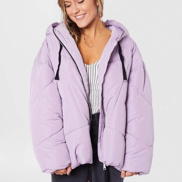 FREE PEOPLE purple puffer jacket. - Picture 2 of 5